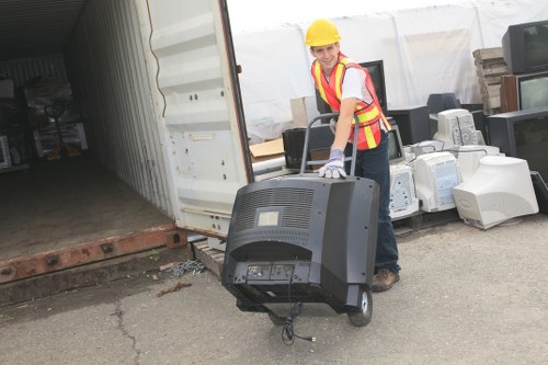 Various types of construction debris ready for removal